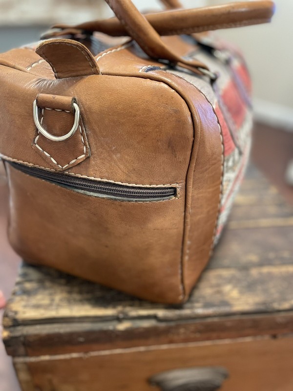 Duffle Weekender Bag Carryon Adjustable Strap 18x10x10 Western Faux Leather gallery