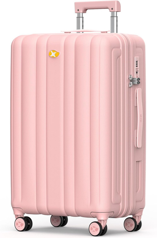 Checked Luggage, Large PC Hard Shell Suitcase with TSA Lock & 360° Double Spinne