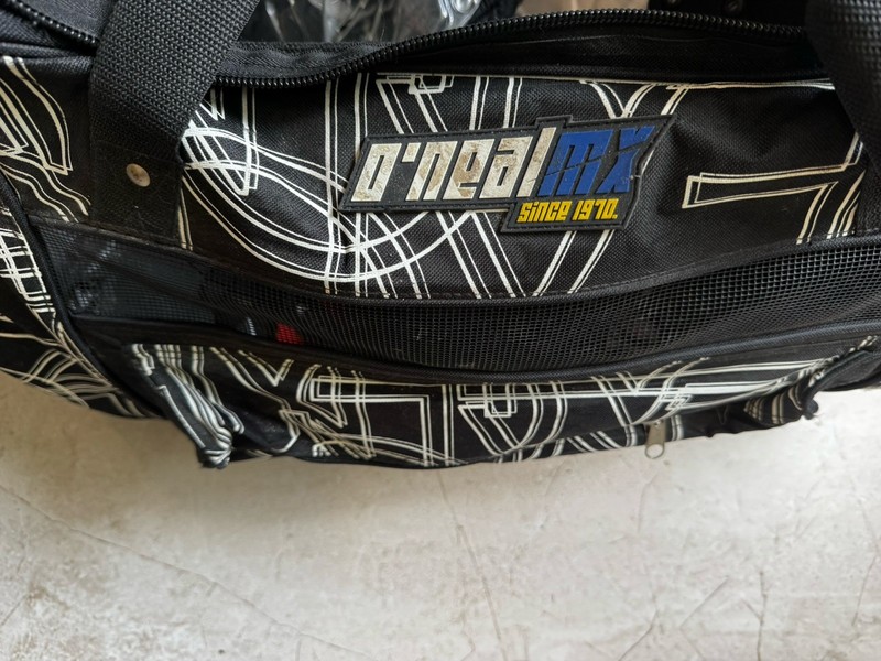 High Sierra Large Black/White Abstract Polyester Duffle Bag, Adjustable Straps