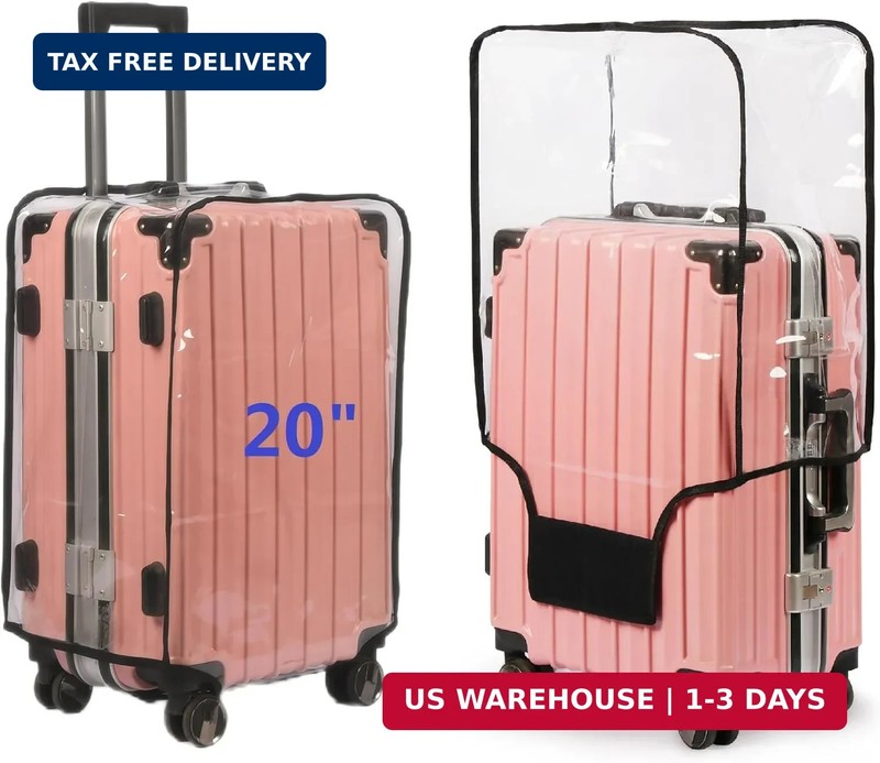 Clear PVC Suitcase Cover – Thick, Transparent, Waterproof & Dustproof – Wheeled