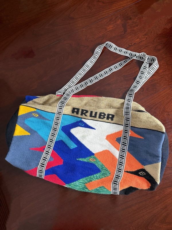 Large Wool ARUBA Southwest pattern Duffel Bag Weekender Shoulder Tote Straps