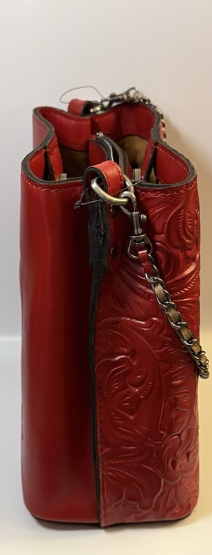 Patricia Nash Tooled Leather Ledra Bucket Crossbody Bag Lava gallery