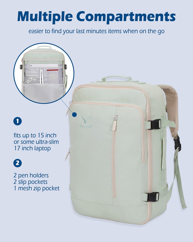 Hynes Eagle Carry on Backpack 38L Large Travel Backpack Women Flight Approved gallery
