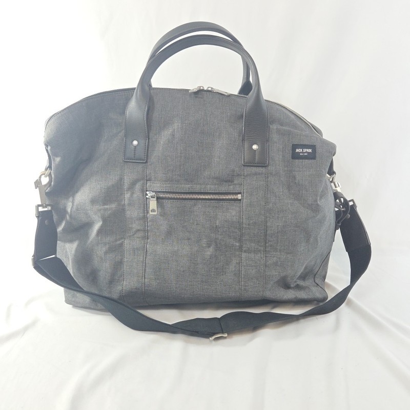 Jack Spade Tech Oxford Duffle Weekender Travel Bag Grid Interior Lightly Used