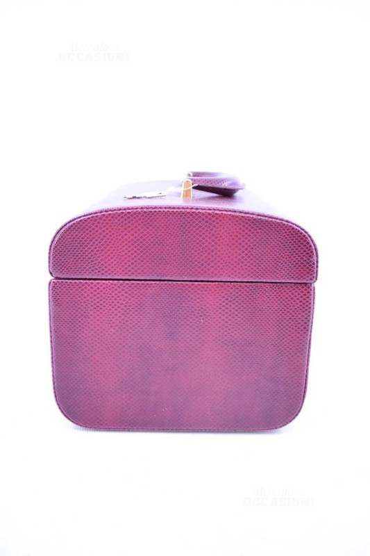 Burgundy Red Serpent Pattern Hard Shell Travel Case 28x21x19cm gallery