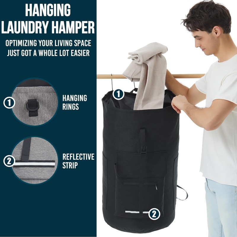 Laundry Backpack Heavy Duty, 115L Extra Large Laundry Bag with Straps, Dorm R... gallery