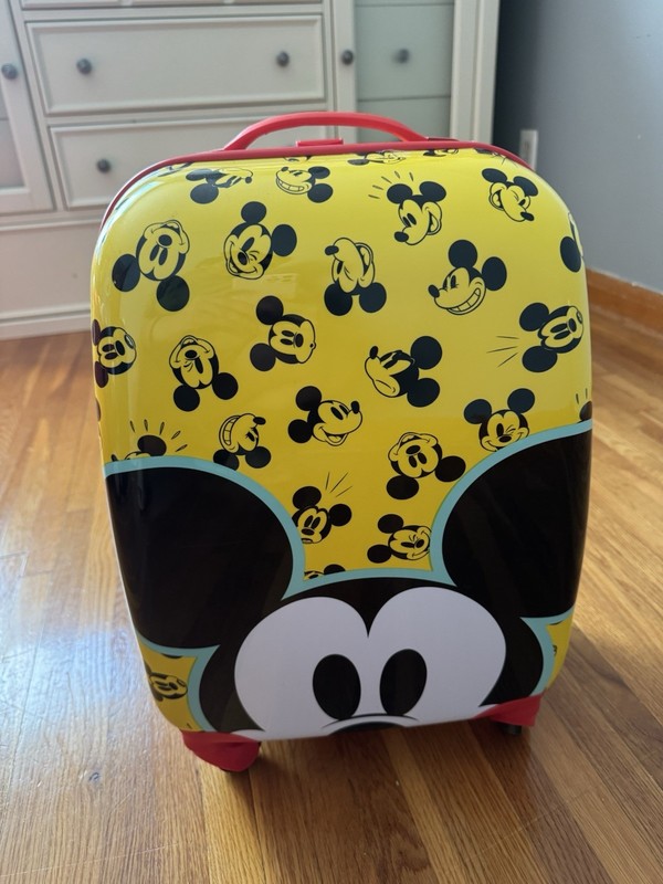 Mickey Mouse Kids Rolling Hard Shell Suitcase Travel Disney Store Pls Read