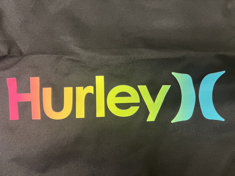 HURLEY Backpack Back Pack Drawstring Bag Cinch Sack Black Rainbow Color Logo NEW gallery