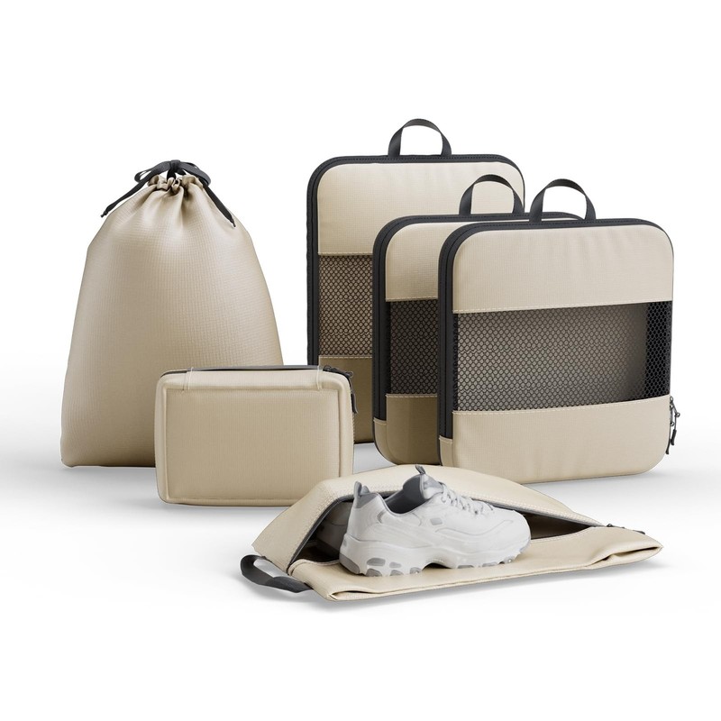 Compression Packing Cubes for Travel,6-Piece Travel Luggage Organizers with B... gallery