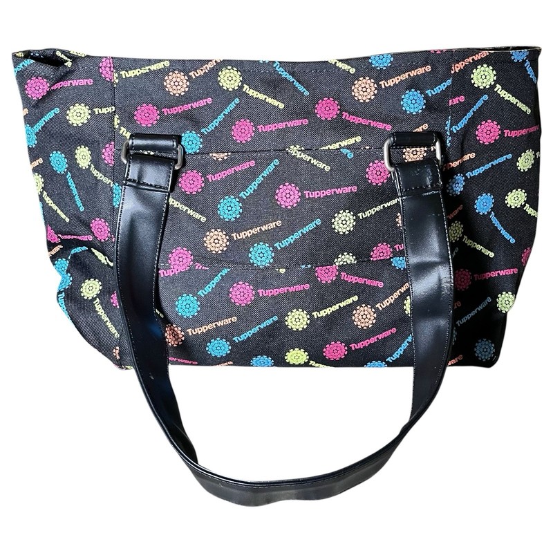 Tupperware Black & Colorful Logos Duffel Travel Bag Tote gallery