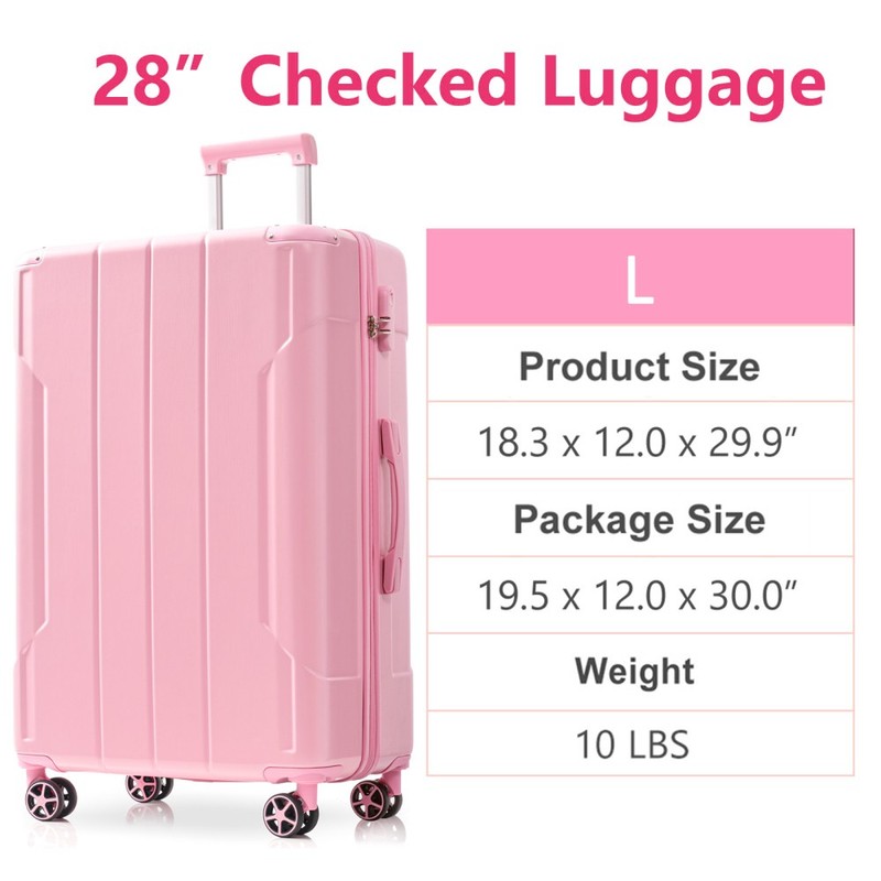 Hardshell Lightweight Durable ABS Suitcases with Double Wheels, Expandable28inch gallery