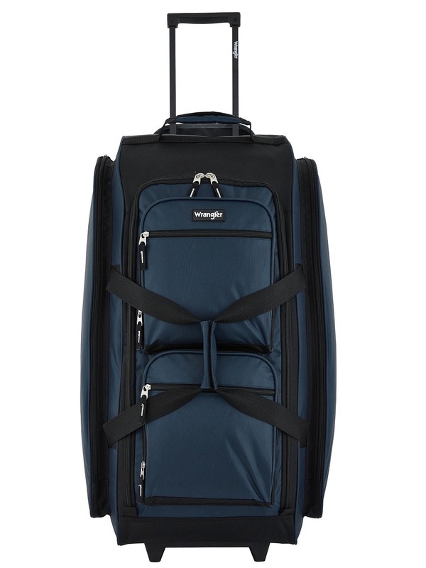 30-inch Large Checked Multi-Pocket Upright Rolling Duffel Bag Travel Blue Pond gallery