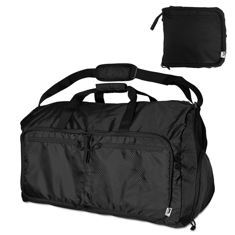 90L Foldable Duffle Bag Shoe Storage Multiple Pockets Large Black 1 PCS