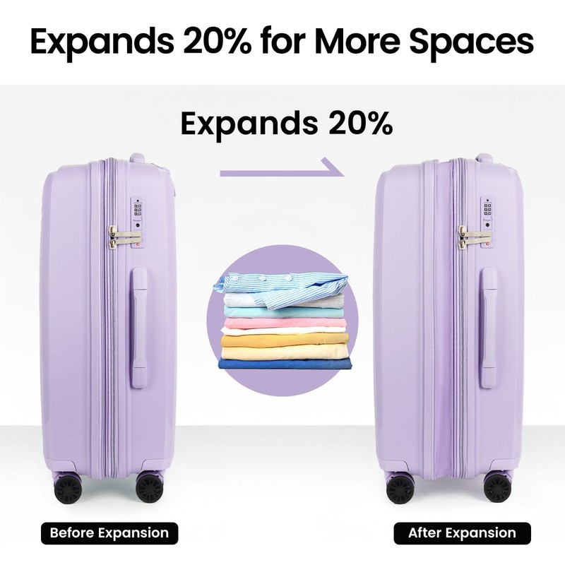 Expandable Spinner Luggage Set with TSA Lock Hardshell Suitcase for Traveling gallery