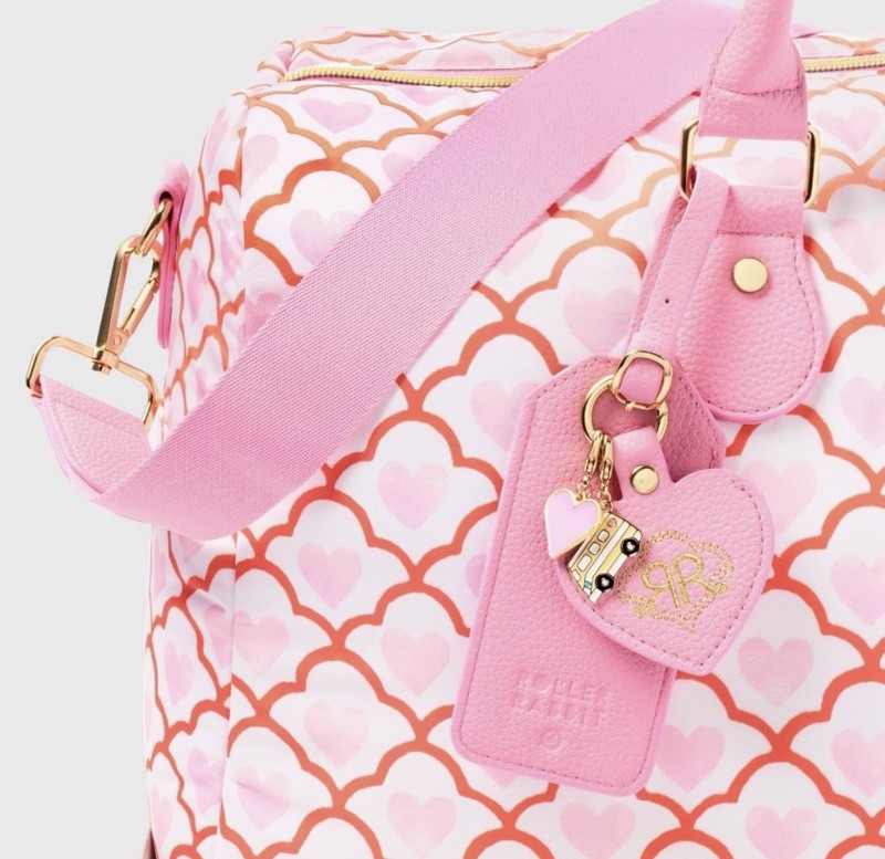 Roller Rabbit X Target Geo Hearts Duffel Bag + Luggage Tag Pink Softside
