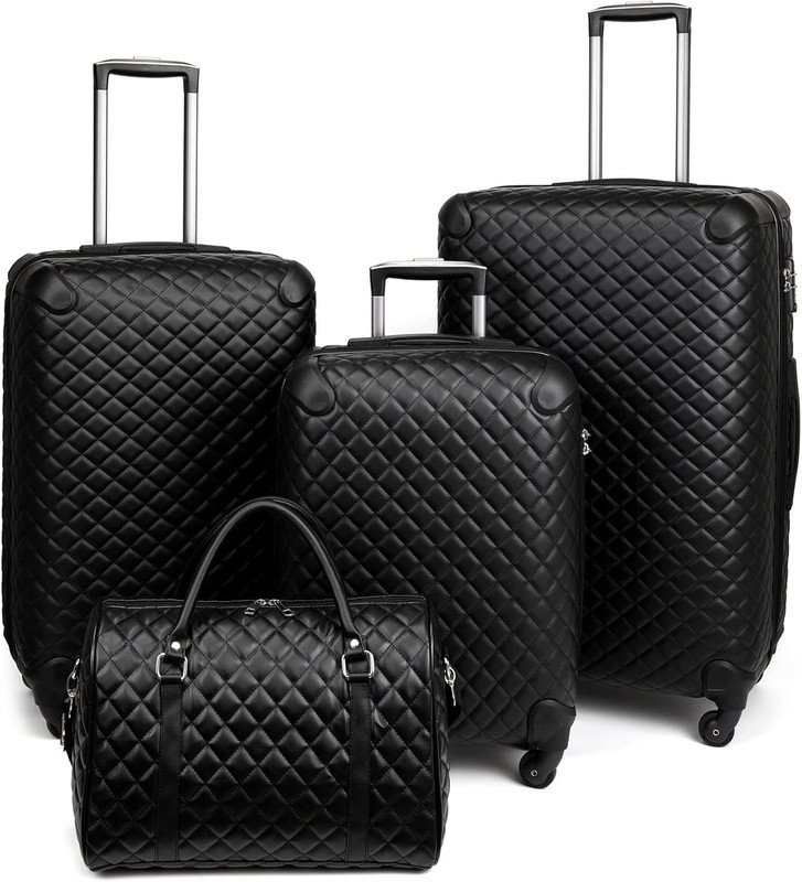 PU Leather Softshell Set Includes Large Travel Bag 20"Carry On 24"& 28"Suitcases gallery