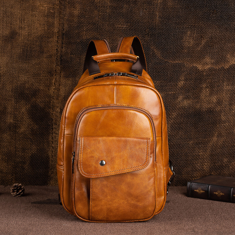 Travel Multifunctional Men’s First Layer Cowhide Bag