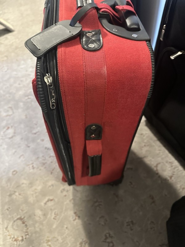Red Black Polyester Expandable Soft Case Rolling Suitcase 21" Solid Pattern gallery