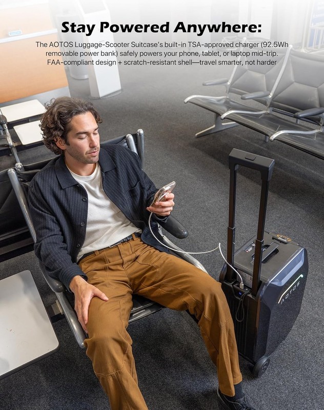 20'' Smart Rideable Suitcase 31L Electric Luggage Scooter For Travel & APP gallery
