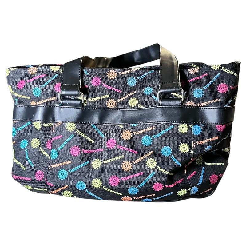 Tupperware Black & Colorful Logos Duffel Travel Bag Tote gallery