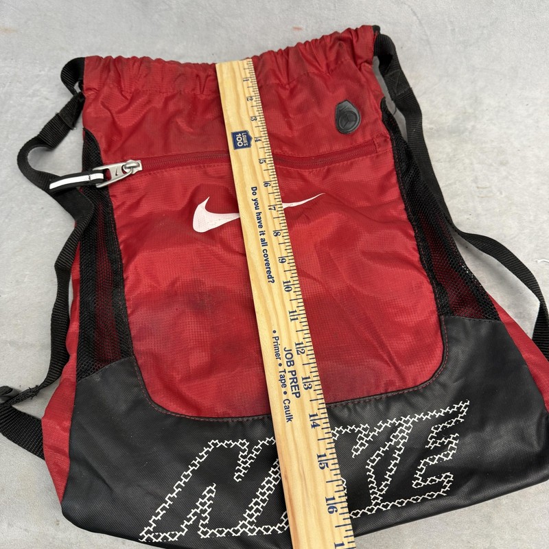 Nike Red Drawstring Backpack 16in Gym Sack Bag Mens Lightweight Sports Travel gallery