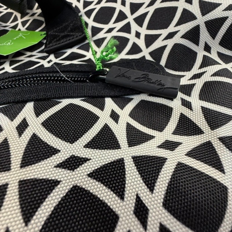 Vera Bradley Lighten Up Travel Duffel, Black White Geo, NWT Shoulder Strap, Zip gallery
