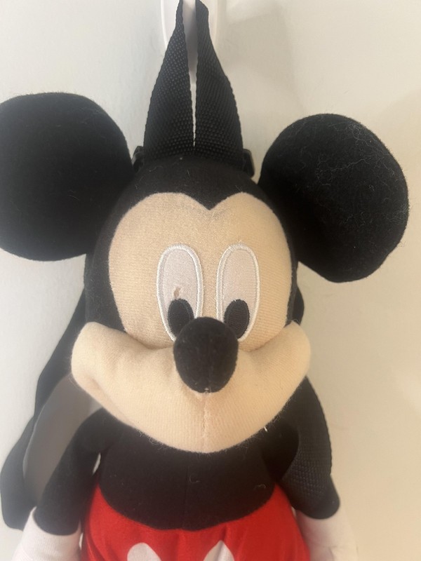 Disney Mickey Mouse Plush Mini Backpack Bag Kids Toddler Black Red Zipper Straps gallery