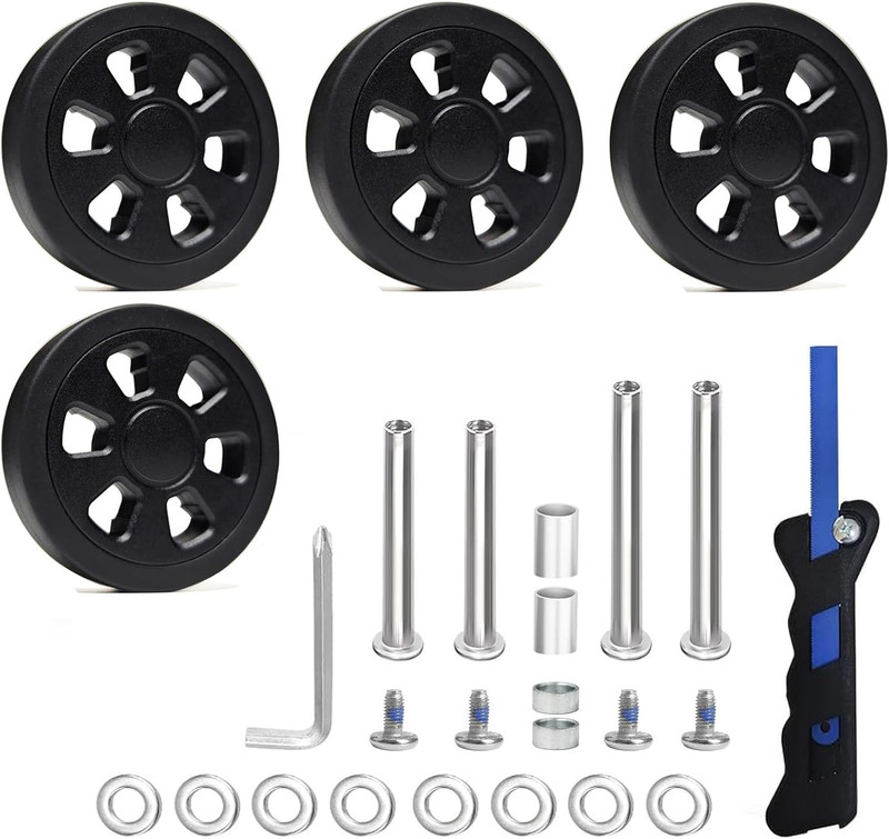 Suitcase Wheels Replacement 360 Spinner Luggage Wheel Kits – 60Mm Rubber Wheels