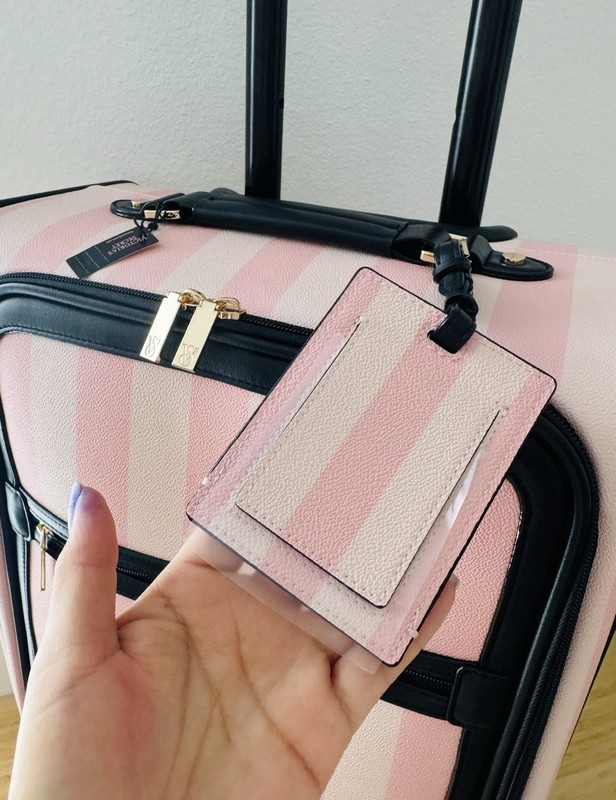 Victoria’s Secret Carry-on Luggage Suitcase, Makeup Pouch Case Travel Set Stripe gallery