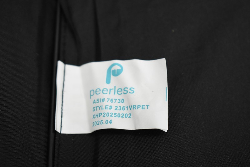 Peerless Black Auto Open Close Umbrella Company BRANDED Logo Compact Travel 15in gallery