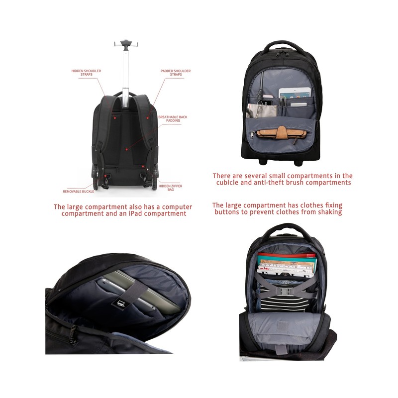 Rolling ,Waterproof Backpack with Wheels for Business, College Student and Tr... gallery