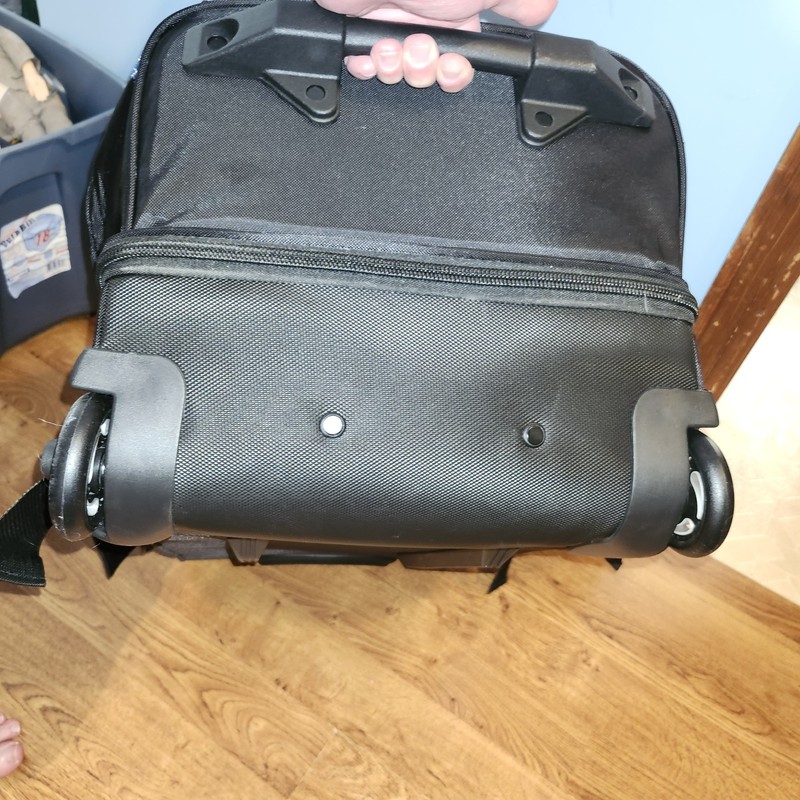 Samsonite Rolling Duffel Bag Blue Grid Ripstop Wheeled Travel Luggage 26" NEW gallery