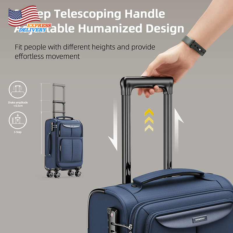 Luggage Sets 3 Pcs Softside Expandable Durable Suitcase Double Spinner Wheels gallery