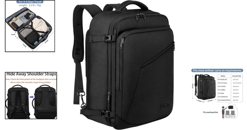 Extra Large Lightweight Daypack | Stylish Backpack for Travel with 5 Pockets gallery