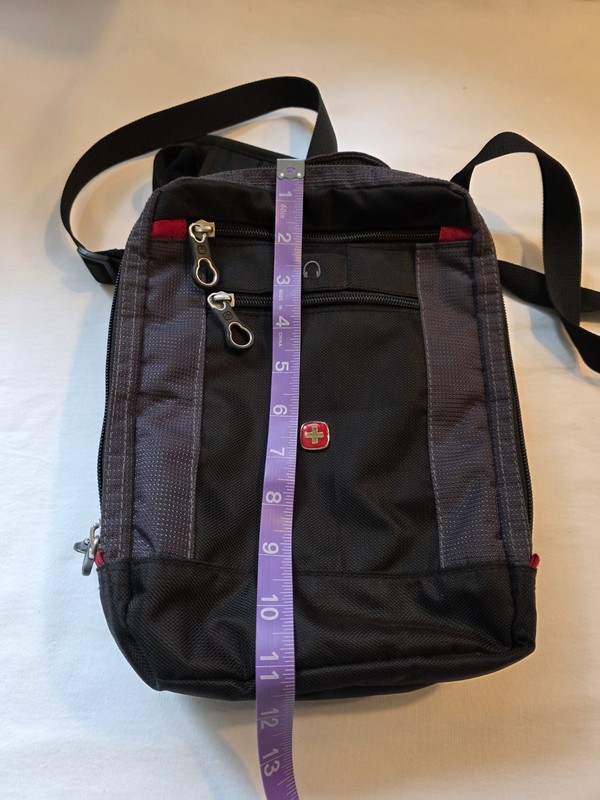 SwissGear Vertical Boarding Bag Crossbody Travel Shoulder Bag Black/Gray SA1092 gallery