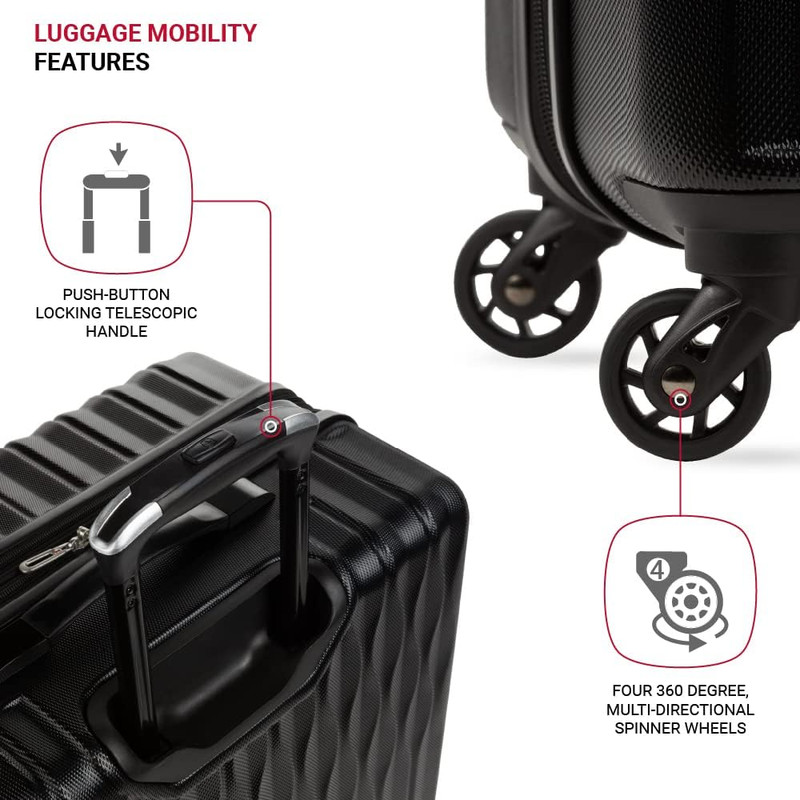 Large Expandable Hard Shell Luggage with Smooth Spinner Wheels - Model 8018 gallery
