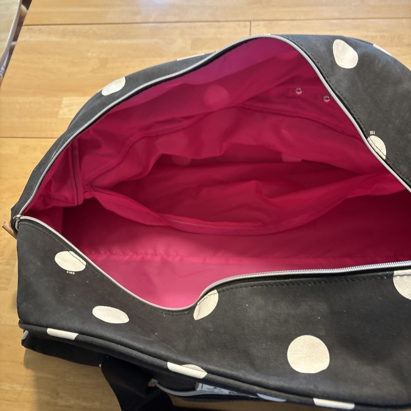 Victoria's Secret Pink Vintage Polka Dot large Canvas Duffle Bag Travel Gym Y2K gallery
