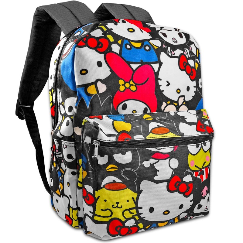 Hello Kitty 16" Backpack & Lunch Box Set Girls School Bag Water Bottle Stickers gallery