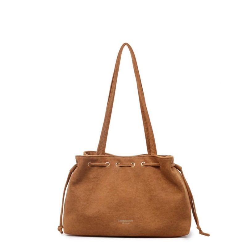 Retro Suede Bucket Purse Causal Travel College Crossbody Bag Drawstring Handb…