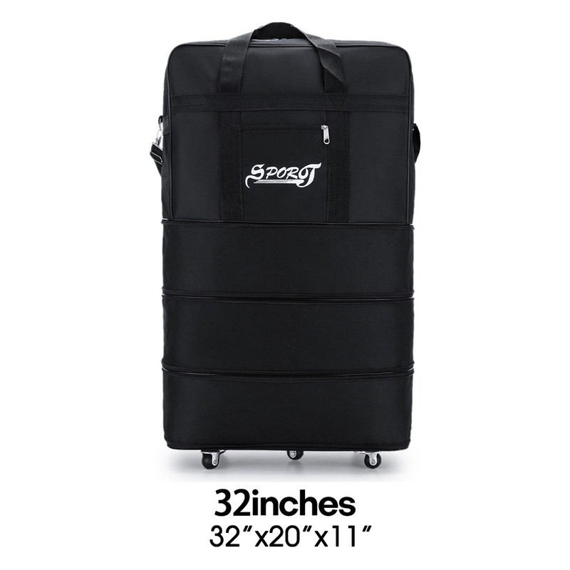 32Inch Expandable Suitcase Bag 3Layer Collapsible Rolling Luggage Bag for Travel
