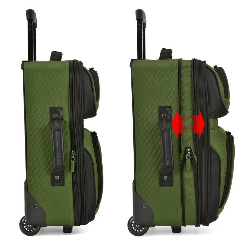 U.S. Traveler Rio 2-Pc Expandable Softside 20" Carry Luggage Set - Evergreen gallery