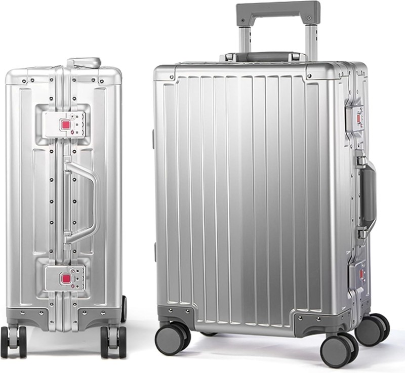 24Inch All Aluminum Check in Luggage Heavy Duty Hard Shell Suitcases with Spinne