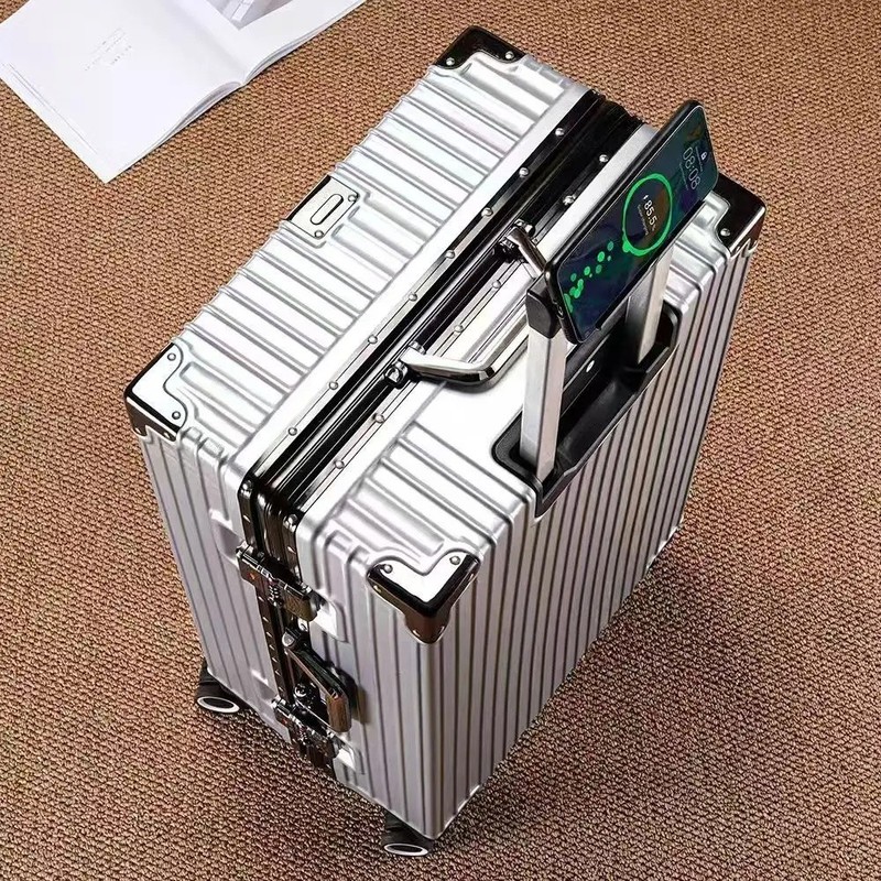 Carry-On Luggage Aluminum Frame Travel Suitcase Hard Shell Suitcase USB Port