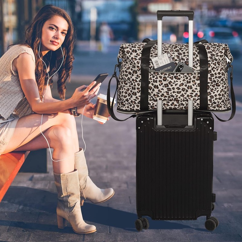 Leopard Print Lightweight Duffle Bag - Expandable Carry-On for All Adventures gallery