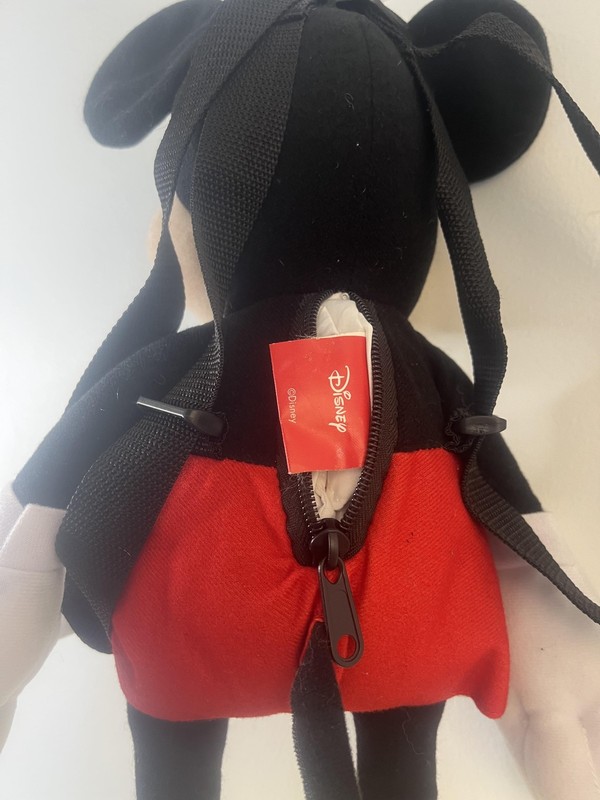 Disney Mickey Mouse Plush Mini Backpack Bag Kids Toddler Black Red Zipper Straps gallery