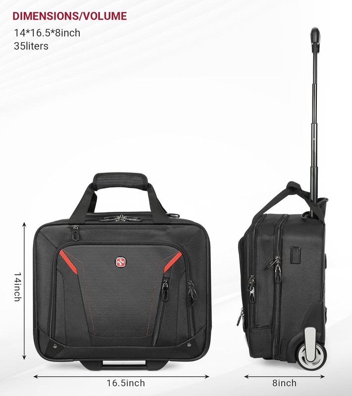star cloud Rigid Frame Rolling Laptop Bag 18x14x8in gallery