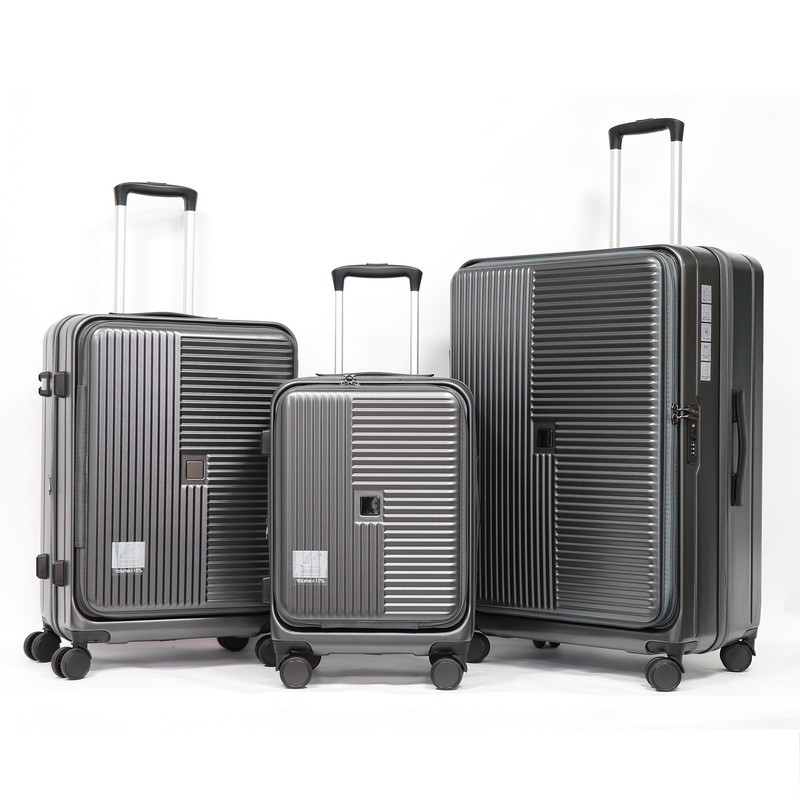 3 Piece Luggage Set Hardshell Carry on Luggage Suitcase w/ front opening & TSA