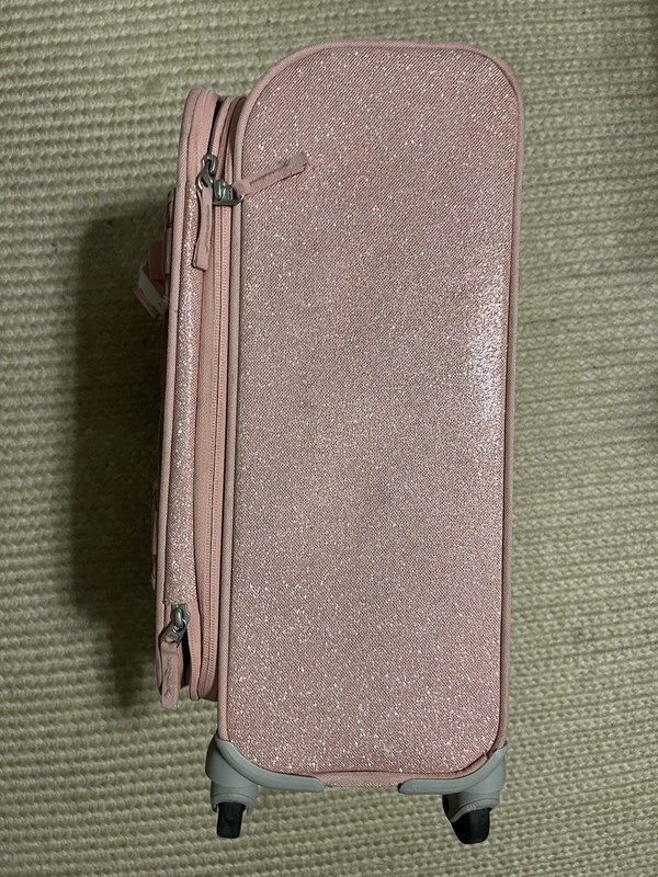 Pottery Barn kids Mackenzie Girls Rolling suitcase luggage Pink Glitter gallery