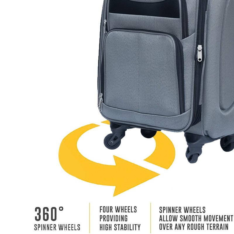 Softside Rolling Suitcase Set 20+24 Inch Oxford Fabric Trolley Luggage gallery