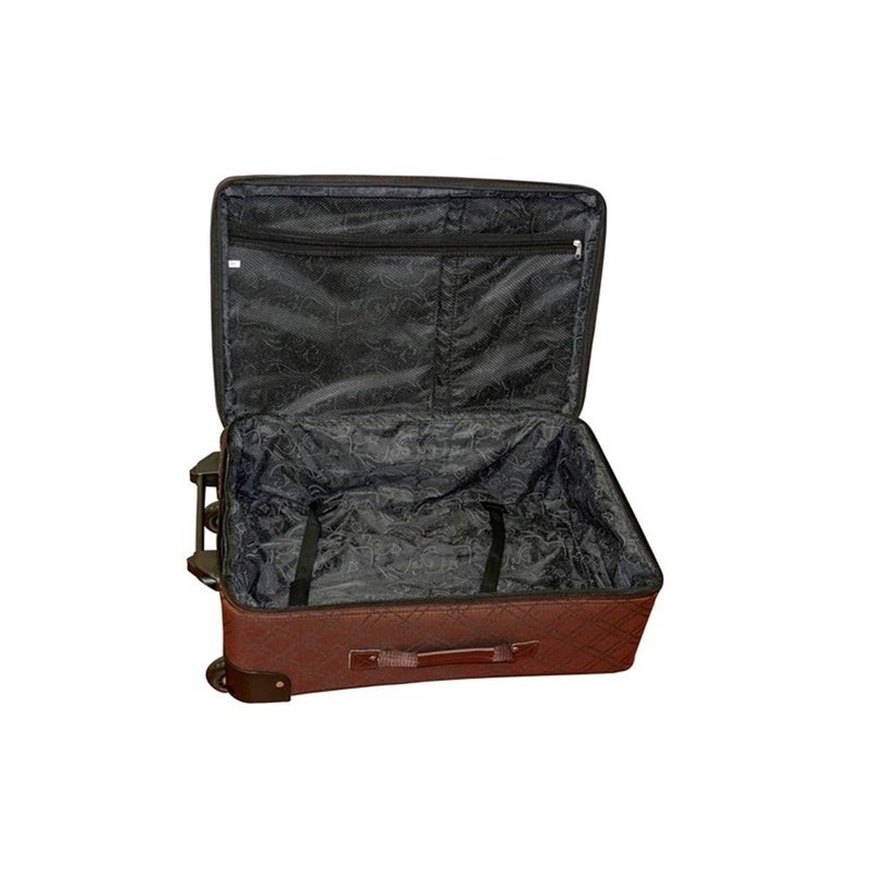 Pemberly Row Traditional Polyester 5-Piece Luggage Set in Chocolate gallery